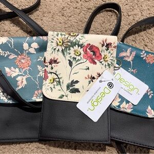 Floral Women's Bag - Black and Cream